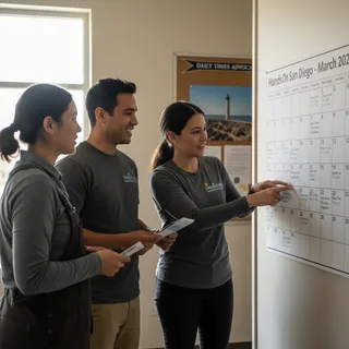 Volunteers at HandsOn San Diego preparing meals for the community.
