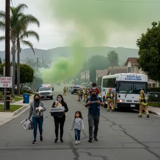 San Diego residents evacuate homes as toxic hydrogen sulfide levels rise.