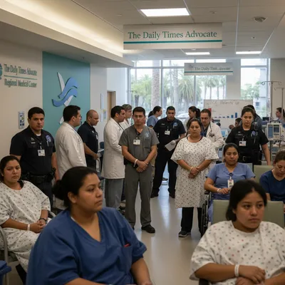 Medical staff assist an ICE detainee patient in a San Diego hospital room