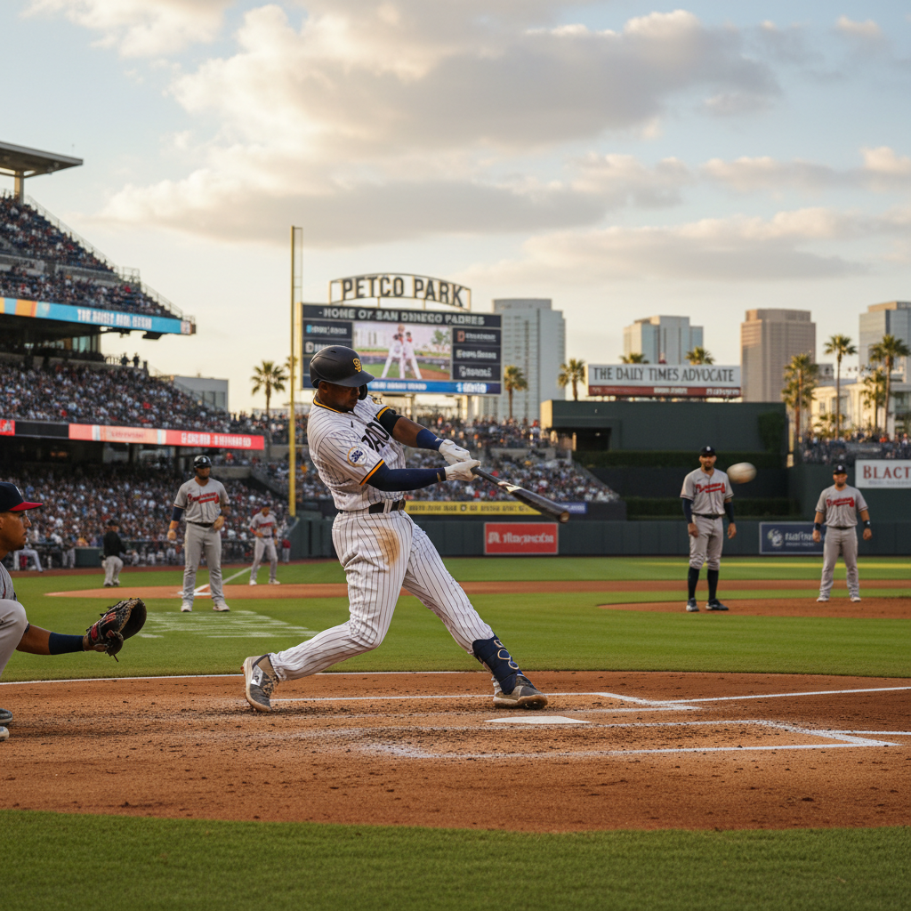 Samad Taylor at bat in a photorealistic action shot during a baseball game, stadium setting.